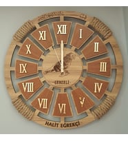 Kişiye Özel Dekoratif Ahşap Duvar Saati 50 cm