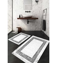 Dijital Baskılı Kaymaz Taban Yıkanabilir 2'li Klozet Takımı Banyo Paspası NDKZ-HT-363 (Gri)