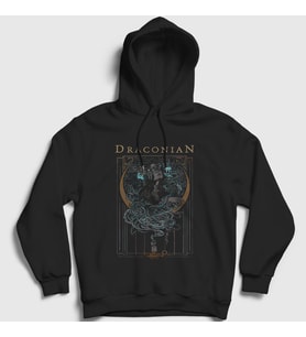 Presmono Unisex Siyah Candle Band Draconian Kapüşonlu Sweatshirt 356777tt