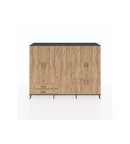 Hyperion Dolap 12 Raflı 2 Çekmeceli 7 Kapaklı 220x44x163 Antrasit-Çam