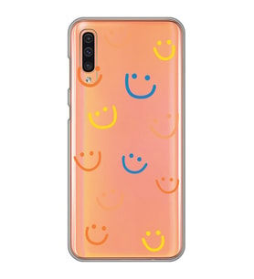 Samsung Galaxy A70 Uyumlu Gülücük Tasarımlı Şeffaf Telefon Kılıfı
