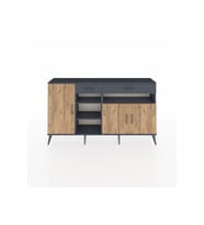 Arges Konsol 5 Raflı 2 Çekmeceli 3 Kapaklı 176x30x99 Antrasit-Çam/Antrasit