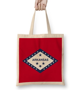Arkansas State Flag Bez Çanta Uzun Saplı