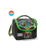 CORAL HIGH 37158 KIDS RACING SİYAH GAMER DESENLİ THERMO BESLENME ÇANTASI