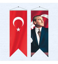 Atatürk Posteri ve Türk Bayrağı Kırlangıç 70x200 cm -1