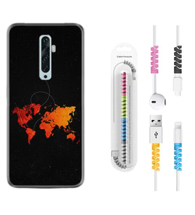 Oppo Reno 2Z 4 Lite 4 Pro 5 6 7 A31 Kılıf Kablo Koruma Spiral Silikon İz Bırakan Uçak 1778