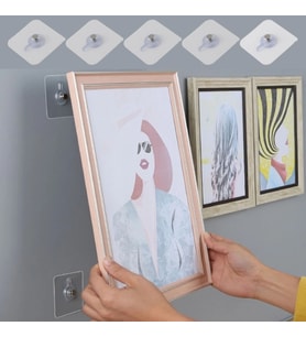 5 Li Yapışkanlı Mutfak Banyo Raf Tutucu Askı Pin Çerçeve Çok Amaçlı Askısı