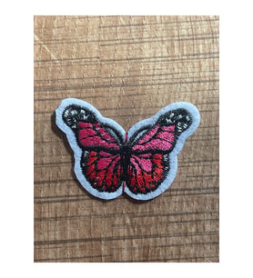 4X3 CM PEMBE TONLARINDA MİNİ NAKIŞ İŞLEME ütü ile yapışan KELEBEK  APLİKE ARMA YAMA