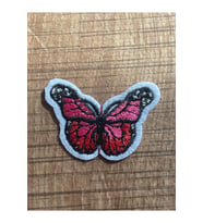 4X3 CM PEMBE TONLARINDA MİNİ NAKIŞ İŞLEME ütü ile yapışan KELEBEK  APLİKE ARMA YAMA