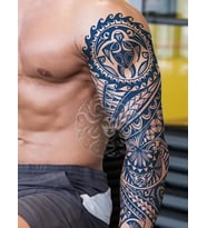 GZQB-007 YARI KALICI ETNİK DESEN KOL DÖVMESİ-TATTO