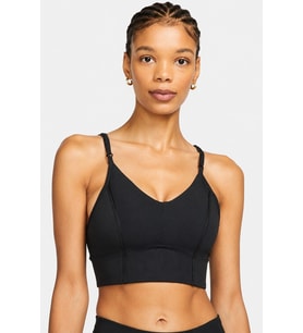 Nike Yoga Indy Light Support Padded Long Cut Sports Bra Kadın Hafif Destekli Dolgulu Sütyen Bra Siyah