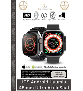 #AkıllıSaat Watch8 Ultra 2023 Smart Watch Su Geçirmez Nabız Ölçer iOS Android 45mm Ultra Akıllı Saat