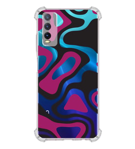 PrintiFy Vivo Y20S Uyumlu Köşe Korumalı Renkli Desen Tasarımlı Şeffaf Silikon Kılıf