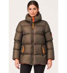 Dewberry Kadın %100 Polyester Mont Haki Z9682 Günlük Dış Giyim, Şehir ve Ofis Stili, Kazak ve Gömlek Kombini