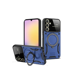 Samsung Galaxy S25 Kılıf Joy Lens Standlı Kapak - Lacivert
