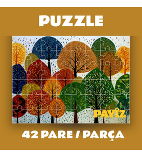 Pazil Bi Kurdî Payîz Sonbahar - Kürtçe Puzzle Yapboz (42 Pare/Parça - A4) (Çok Renkli)