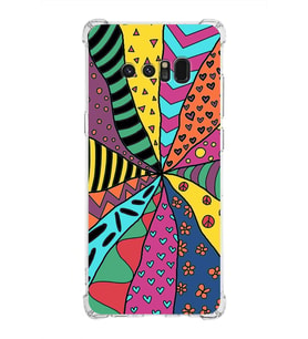 PrintiFy Samsung Galaxy Note 8 Uyumlu Retro Color 4 Baskılı Şeffaf Köşe Korumalı Antişok Kılıf