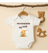 Pia Baby B46 %100 Pamuk Teyzesinin Bal Peteği Yazılı Tasarlanabilir Bebek Body (Ekru)