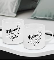 BK Gift Kişiye Özel İsimli 2’li Buzlu Cam Türk Kahvesi Fincanı-5, Sevgiliye Hediye, Arkadaşa Hediye, Anneye Hediye, Ofis Hesiyesi