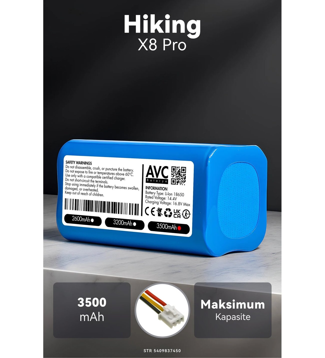 Hiking X8 Pro 3500mAh Robot Süpürge Bataryası - Maksimum Ömür