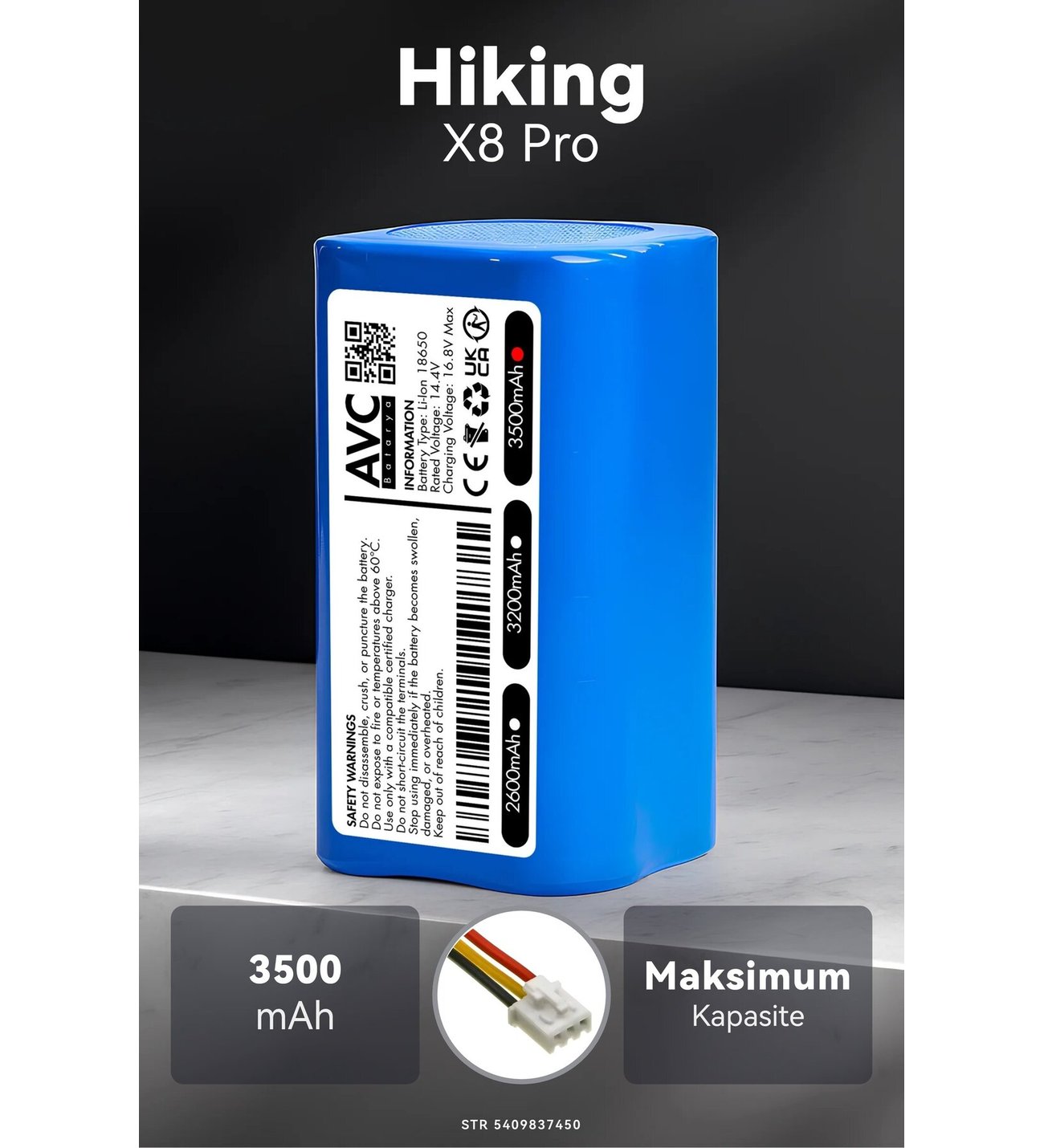 Hiking X8 Pro 3500mAh Robot Süpürge Bataryası - Maksimum Ömür