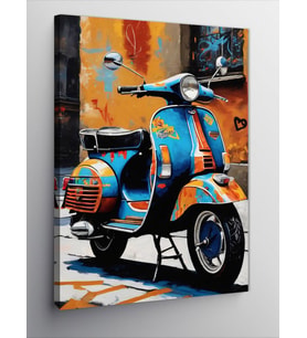 Kanvas Tablo Rekto Scooter Motor
