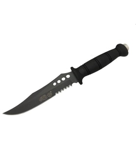 Sr S008B Lejyoner Tırtıklı Outdoor Bıçağı 29 Cm - Kauçuk Sap, Perçinli