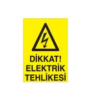 Dikkat Elektrik Tehlikesi Uyarı Levhası 70x100cm (Karışık)