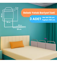 Miralay Yeni Nesil Yatak Bariyeri 50 x 40 cm Bej ( 3 Adet)