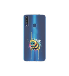 Samsung Galaxy A20S ile uyumlu Splash arı tasarımlı şeffaf silikon kılıf