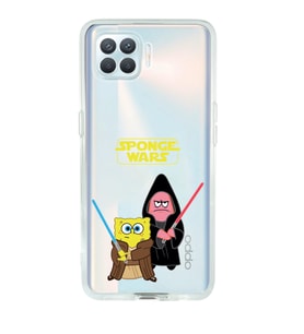 Oppo Reno 4 Lite Uyumlu Sunger Bob Star Wars Desenli Şeffaf Telefon Kılıfı