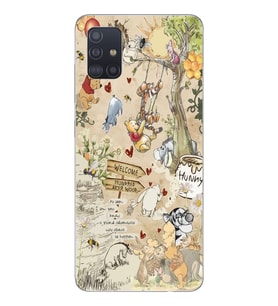 Samsung Galaxy A71 Uyumlu Winnie The Pooh Tasarımlı Şeffaf Telefon Kılıfı