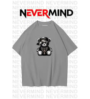 Erkek Oversize Siyah Tişört – Hip Hop Ayı Baskılı, Sokak Modası Stil (Antrasit)