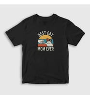 Presmono Unisex Çocuk Siyah Best Cat Mom Ever Kedi T-Shirt 287092tt