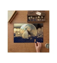 Buz Tutmuş Baloncuk Tasarımı 240 parça Ahşap Puzzle Ahşap Kutuda MP03987