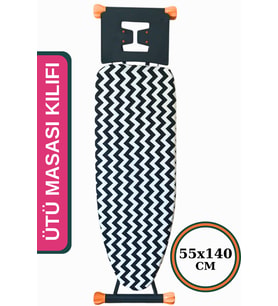 Ütü Masası Kılıfı Büyük Boy İpli Stoperli Keçeli Kılıfı Örtüsü Bezi 55x140cm Zebra