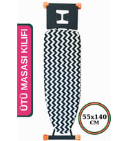 Ütü Masası Kılıfı Büyük Boy İpli Stoperli Keçeli Kılıfı Örtüsü Bezi 55x140cm Zebra