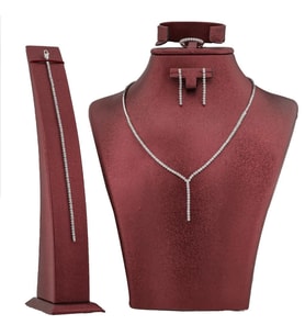 Yuvarlak Tasarımlı Gümüş Bayan Set