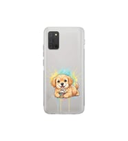 Samsung Galaxy A02s ile Uyumlu Splash Köpek Tasarımlı Şeffaf Silikon Kılıf