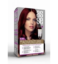 Asse Adventure Set Saç Boyası, Kalıcı ve Canlı Renkler 1+1 Kullanım Seti No6.66 Şarap Kızılı
