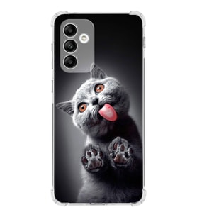 PrintiFy Samsung Galaxy A04s Uyumlu Kedi 2 Baskılı Şeffaf Köşe Korumalı Antişok Kılıf