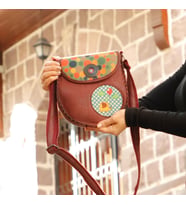 Fil Figürlü Çapraz Örgülü Kol Çantası Etnik Bohem Style - Bordo