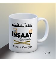 Kişiye Özel İnşaat Mühendisi Temalı Kupa Bardak