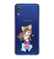 Samsung Galaxy M10 Kapak Vespagirl Tasarımlı Şeffaf Silikon Kılıf