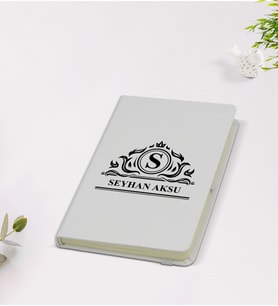 BK Gift Kişiye Özel İsimli 9x14cm Beyaz Defter - Model 12