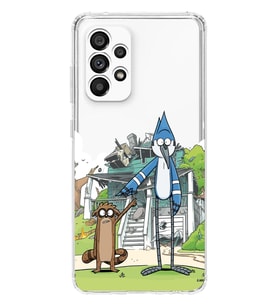 Samsung Galaxy A23 Uyumlu Mordecai ve Rigby Tasarımlı Şeffaf Telefon Kılıfı