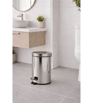 Krom 8 Lt Pedallı Paslanmaz Metal Banyo, Tuvalet, Mutfak ve Ofis Çöp Kovası Titan 7008