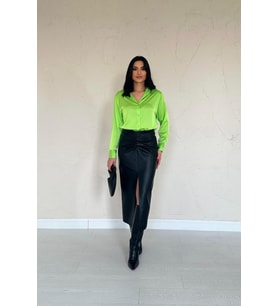 Neon Saten Gömlek