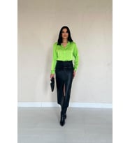 Neon Saten Gömlek