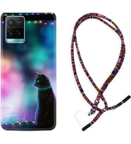 Vivo Y11S Y21S Y20 Y20S Y70 Kılıf Boyun Asklı Rasta Silikon Window Cat 1787